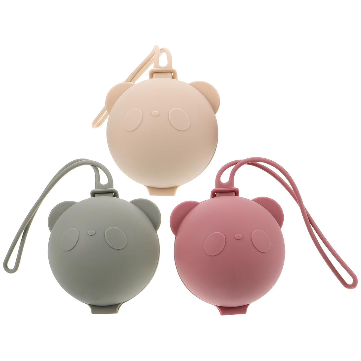 Silicone Pacifier Storage Box with Lanyard 3pcs Portable for Travel