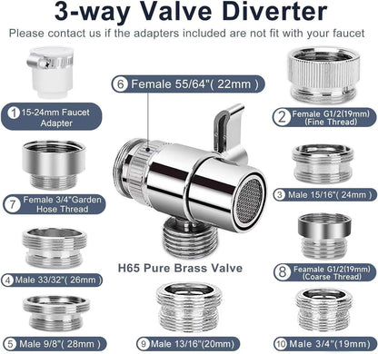 Shower Head Sink - Faucet Bathtub, Hose Sprayer Attachment with 9 Adapters