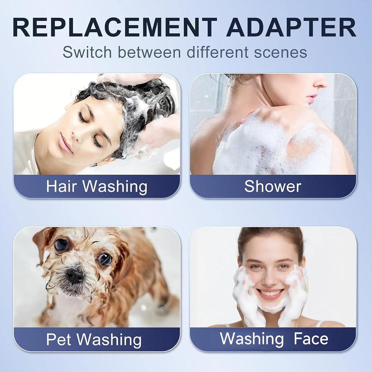 Shower Head Sink - Faucet Bathtub, Hose Sprayer Attachment with 9 Adapters