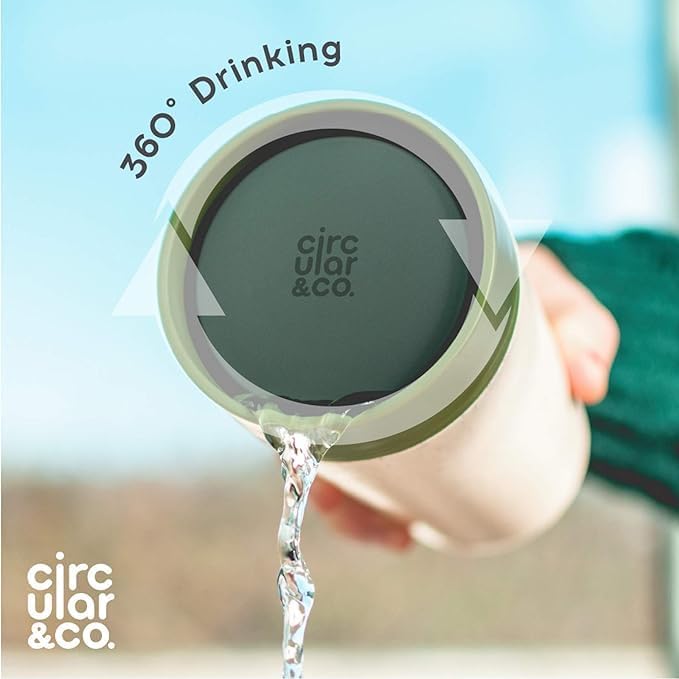 Circular and Co Leakproof Reusable Coffee Cup 12oz/340ml - The World's First Travel Mug Made from Recycled Coffee Cups, 100% Leak-Proof, Sustainable & Insulated (Black & Faraway Blue)