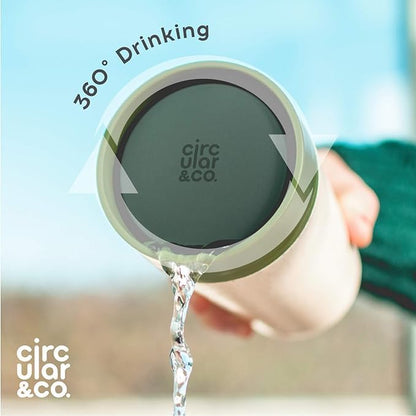 Circular and Co Leakproof Reusable Coffee Cup 12oz/340ml - The World's First Travel Mug Made from Recycled Coffee Cups, 100% Leak-Proof, Sustainable & Insulated (Black & Faraway Blue)