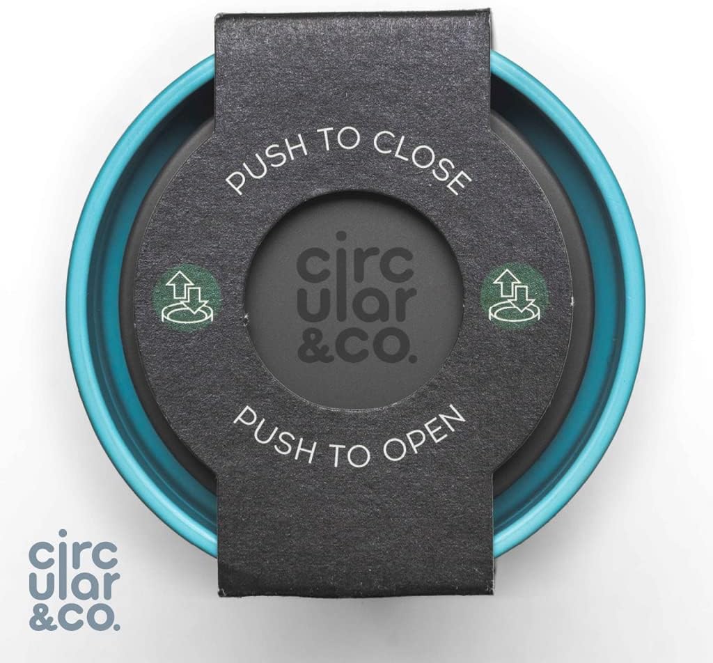 Circular and Co Leakproof Reusable Coffee Cup 12oz/340ml - The World's First Travel Mug Made from Recycled Coffee Cups, 100% Leak-Proof, Sustainable & Insulated (Black & Faraway Blue)