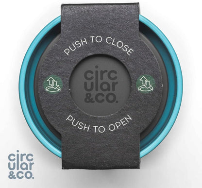 Circular and Co Leakproof Reusable Coffee Cup 12oz/340ml - The World's First Travel Mug Made from Recycled Coffee Cups, 100% Leak-Proof, Sustainable & Insulated (Black & Faraway Blue)