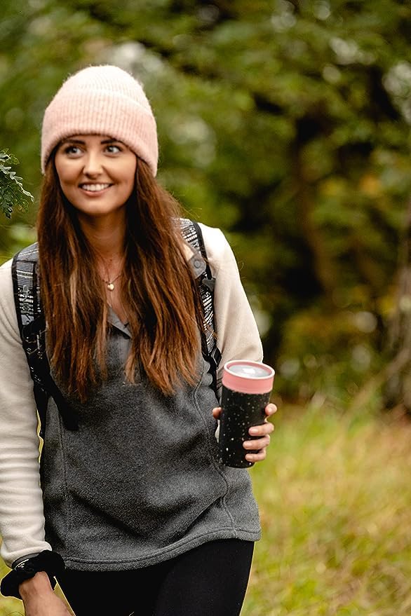 Circular and Co Leakproof Reusable Coffee Cup 12oz/340ml - The World's First Travel Mug Made from Recycled Coffee Cups, 100% Leak-Proof, Sustainable & Insulated (Black & Faraway Blue)