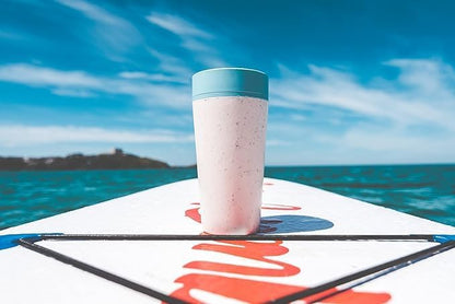Circular and Co Leakproof Reusable Coffee Cup 12oz/340ml - The World's First Travel Mug Made from Recycled Coffee Cups, 100% Leak-Proof, Sustainable & Insulated (Black & Faraway Blue)