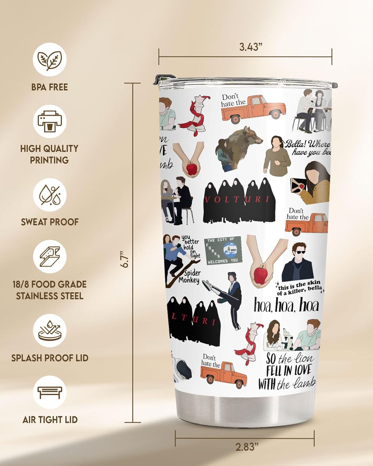 Funny Chicken Tumbler 20oz Insulated Stainless Steel Coffee Travel Mug Gift | 20oz double wall vacuum insulated tumbler keeps drinks hot cold. Funny work gift for women men office coworkers boss