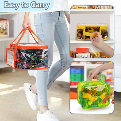 4 Packs Toy Storage Bag Organizer Case for Building Bricks