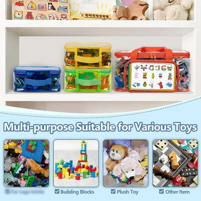 4 Packs Toy Storage Bag Organizer Case for Building Bricks