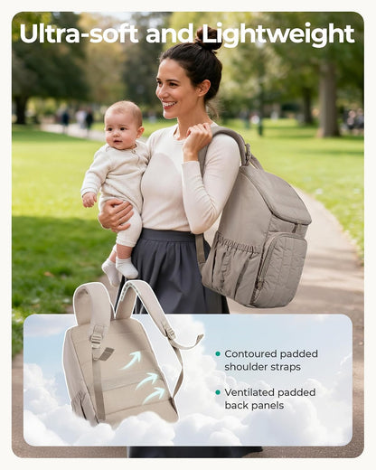 Diaper Bag Backpack with Changing Pad, Insulated Bottle Holders