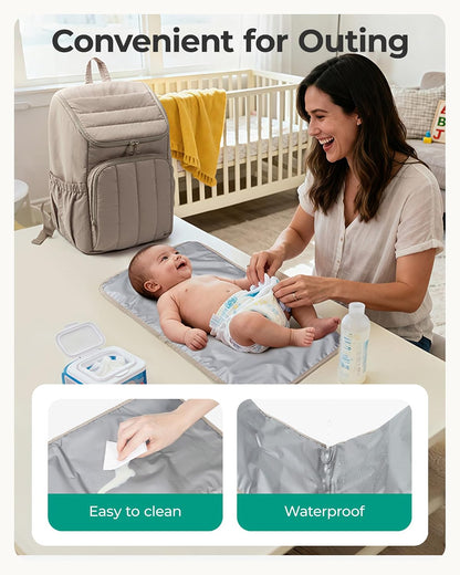 Diaper Bag Backpack with Changing Pad, Insulated Bottle Holders