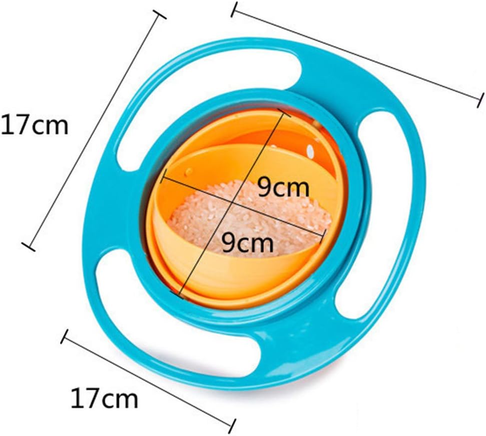 Magic Gyro Bowl 360 Degree Rotate Spill-Proof Bowls with Lid Plastic Creative Dishes Practice Feeding Bowls