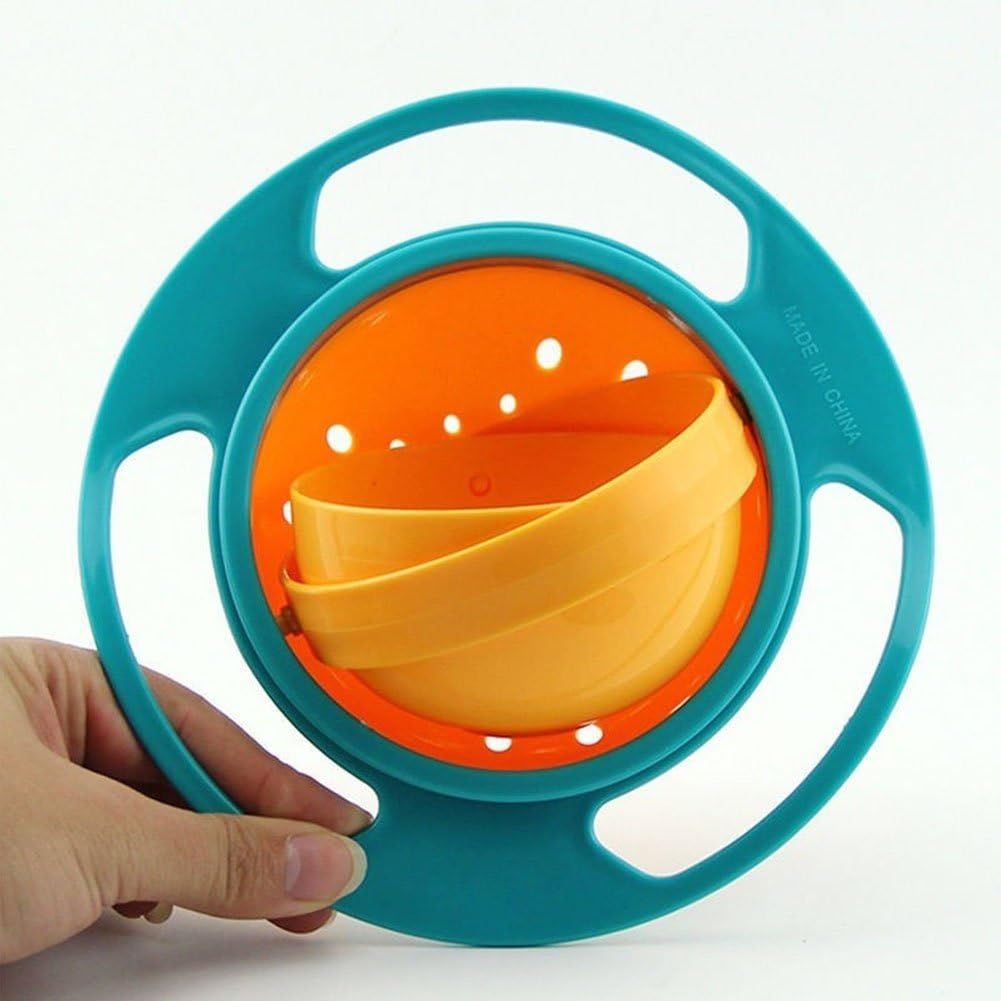 Magic Gyro Bowl 360 Degree Rotate Spill-Proof Bowls with Lid Plastic Creative Dishes Practice Feeding Bowls
