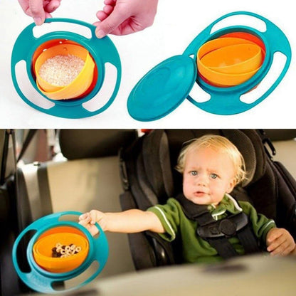 Magic Gyro Bowl 360 Degree Rotate Spill-Proof Bowls with Lid Plastic Creative Dishes Practice Feeding Bowls
