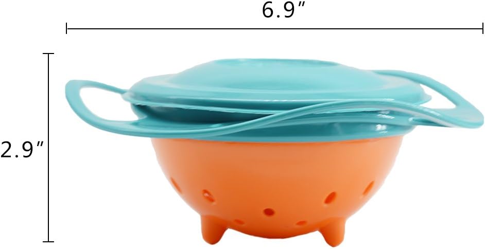 Magic Gyro Bowl 360 Degree Rotate Spill-Proof Bowls with Lid Plastic Creative Dishes Practice Feeding Bowls