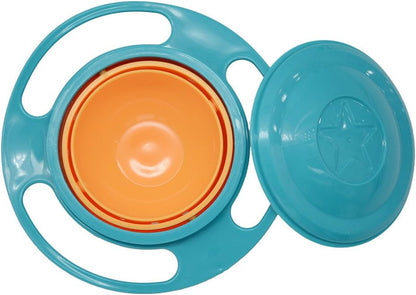 Magic Gyro Bowl 360 Degree Rotate Spill-Proof Bowls with Lid Plastic Creative Dishes Practice Feeding Bowls