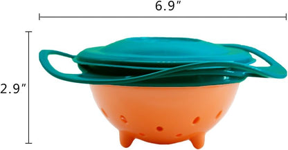 Magic Gyro Bowl 360 Degree Rotate Spill-Proof Bowls with Lid Plastic Creative Dishes Practice Feeding Bowls
