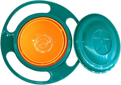 Magic Gyro Bowl 360 Degree Rotate Spill-Proof Bowls with Lid Plastic Creative Dishes Practice Feeding Bowls