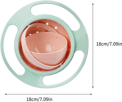 Magic Gyro Bowl 360 Degree Rotate Spill-Proof Bowls with Lid Plastic Creative Dishes Practice Feeding Bowls