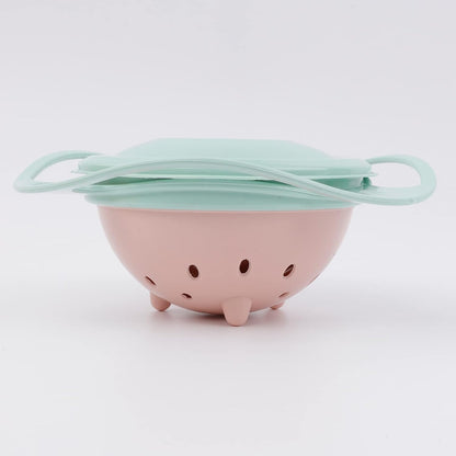 Magic Gyro Bowl 360 Degree Rotate Spill-Proof Bowls with Lid Plastic Creative Dishes Practice Feeding Bowls