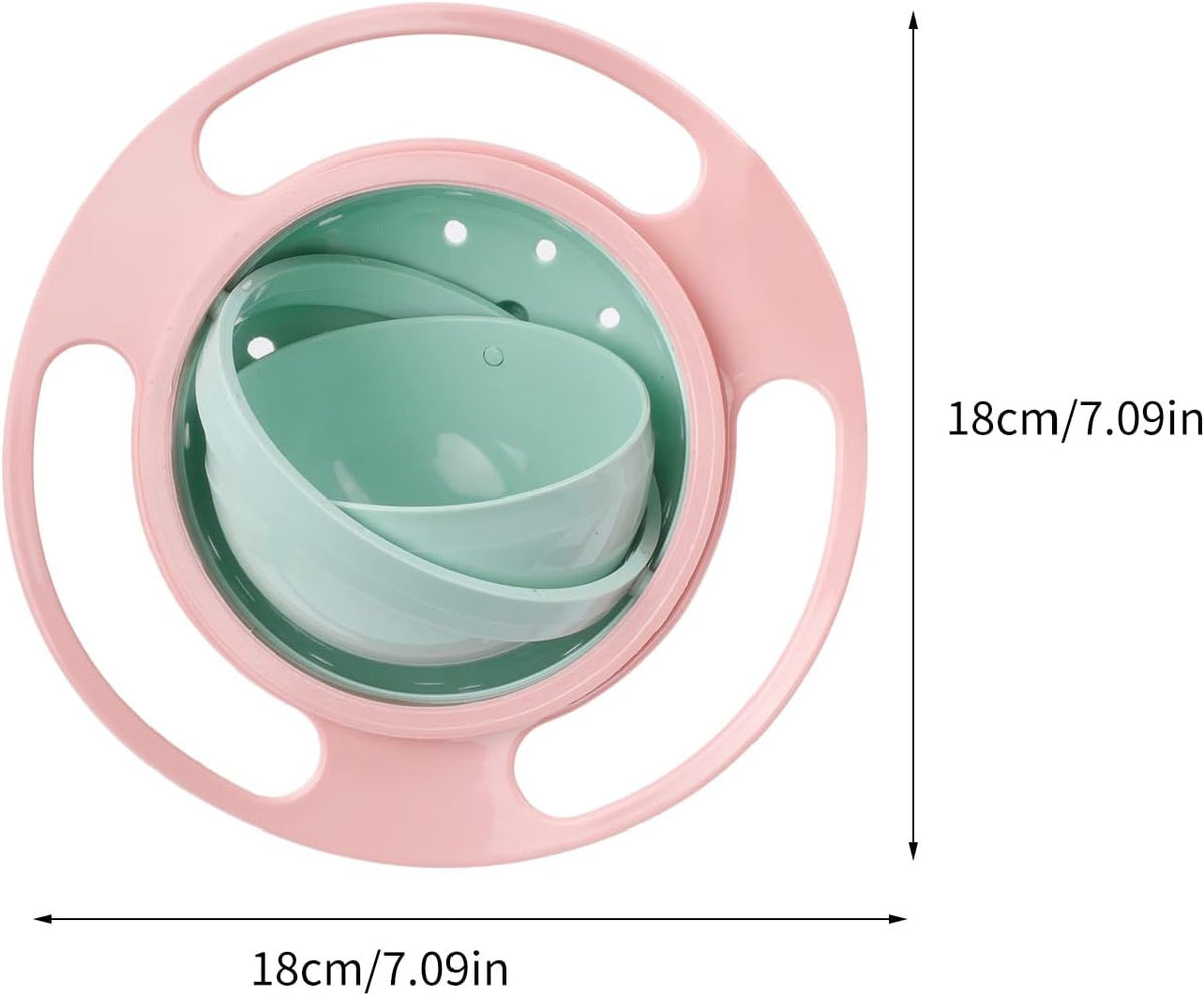 Magic Gyro Bowl 360 Degree Rotate Spill-Proof Bowls with Lid Plastic Creative Dishes Practice Feeding Bowls
