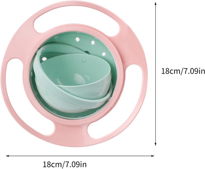 Magic Gyro Bowl 360 Degree Rotate Spill-Proof Bowls with Lid Plastic Creative Dishes Practice Feeding Bowls
