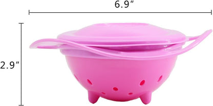 Magic Gyro Bowl 360 Degree Rotate Spill-Proof Bowls with Lid Plastic Creative Dishes Practice Feeding Bowls