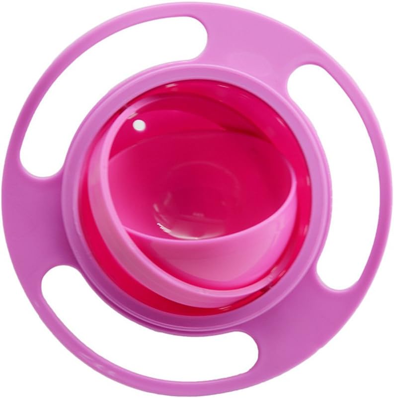 Magic Gyro Bowl 360 Degree Rotate Spill-Proof Bowls with Lid Plastic Creative Dishes Practice Feeding Bowls