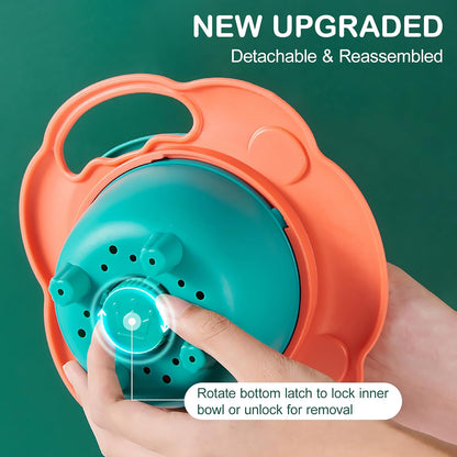 Magic Gyro Bowl 360 Degree Rotate Spill-Proof Bowls with Lid Plastic Creative Dishes Practice Feeding Bowls
