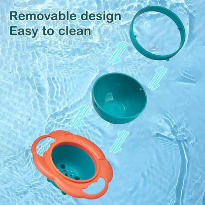 Magic Gyro Bowl 360 Degree Rotate Spill-Proof Bowls with Lid Plastic Creative Dishes Practice Feeding Bowls