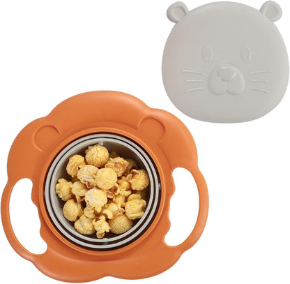 Magic Gyro Bowl 360 Degree Rotate Spill-Proof Bowls with Lid Plastic Creative Dishes Practice Feeding Bowls