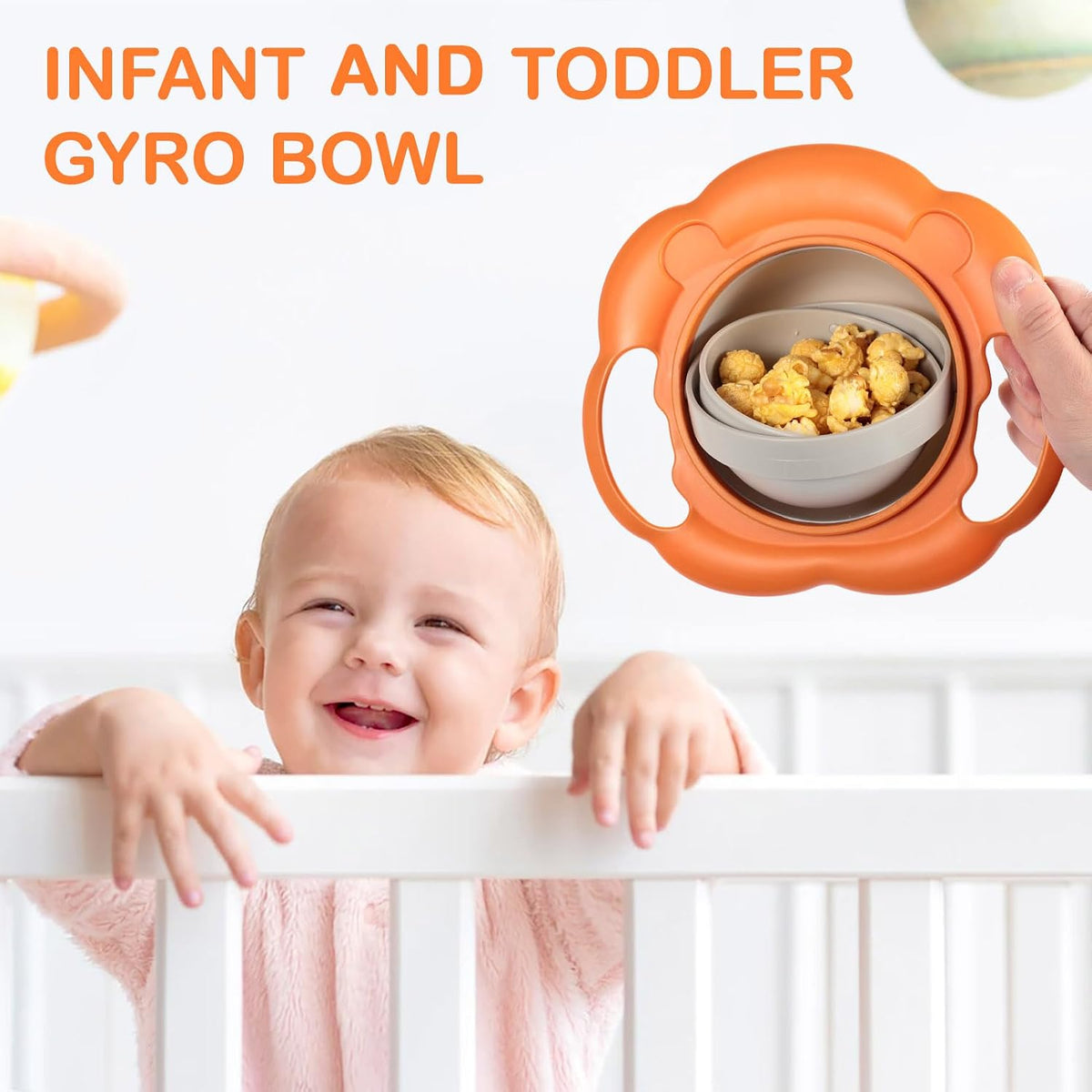 Magic Gyro Bowl 360 Degree Rotate Spill-Proof Bowls with Lid Plastic Creative Dishes Practice Feeding Bowls