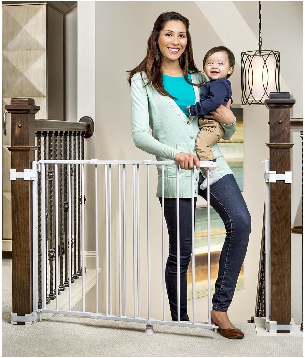 Safety 29"-43" Extra Wide Baby Gate for Top of Stairs & Dooways
