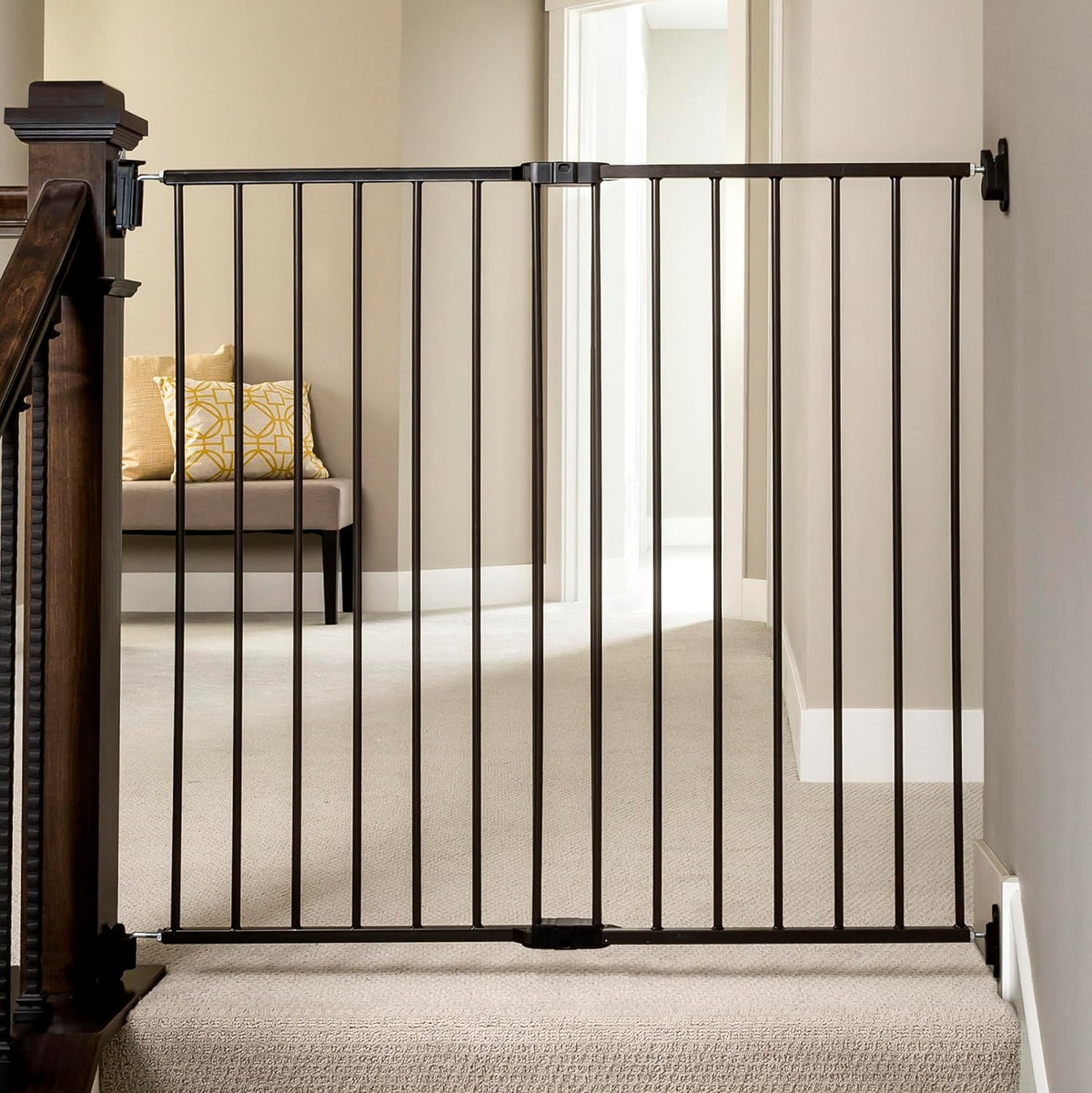 Safety 29"-43" Extra Wide Baby Gate for Top of Stairs & Dooways