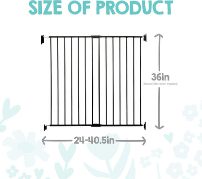 Safety 29"-43" Extra Wide Baby Gate for Top of Stairs & Dooways