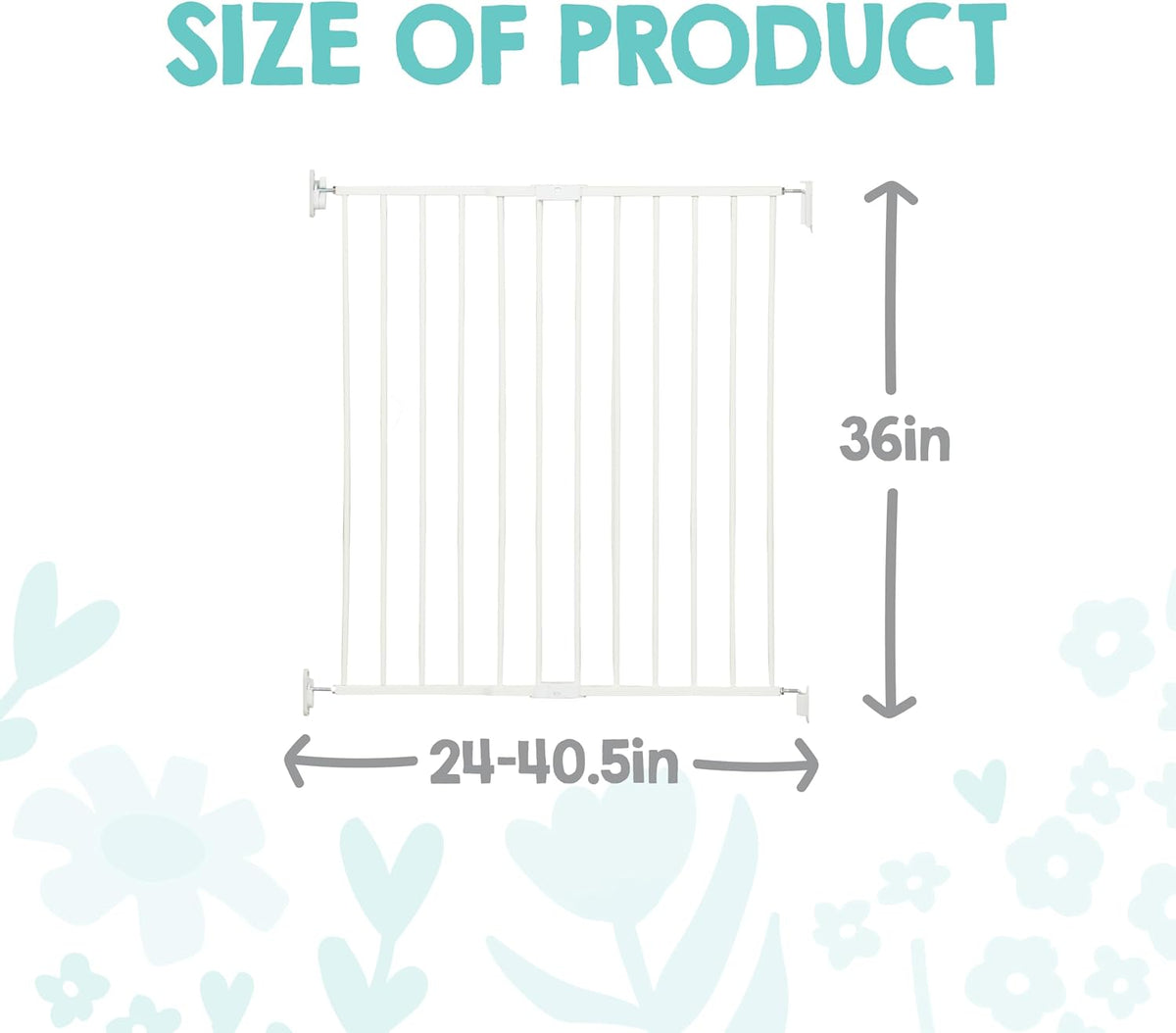 Safety 29"-43" Extra Wide Baby Gate for Top of Stairs & Dooways