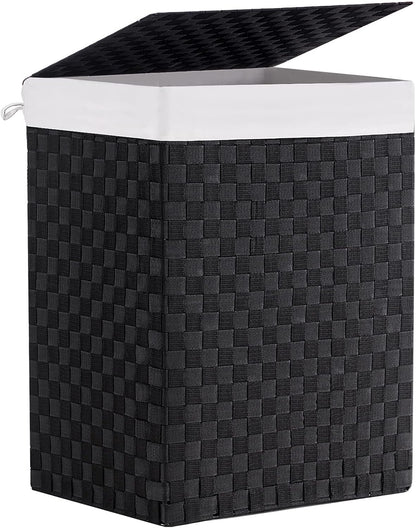 Handwoven Laundry Basket Hamper with Removable Liner Bag and Lid