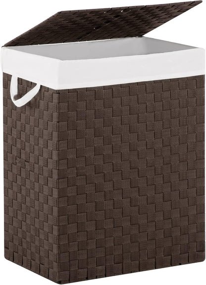 Handwoven Laundry Basket Hamper with Removable Liner Bag and Lid
