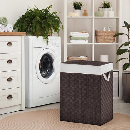 Handwoven Laundry Basket Hamper with Removable Liner Bag and Lid