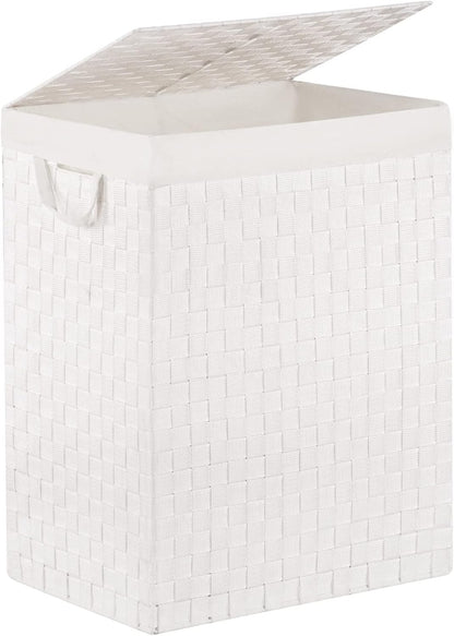 Handwoven Laundry Basket Hamper with Removable Liner Bag and Lid