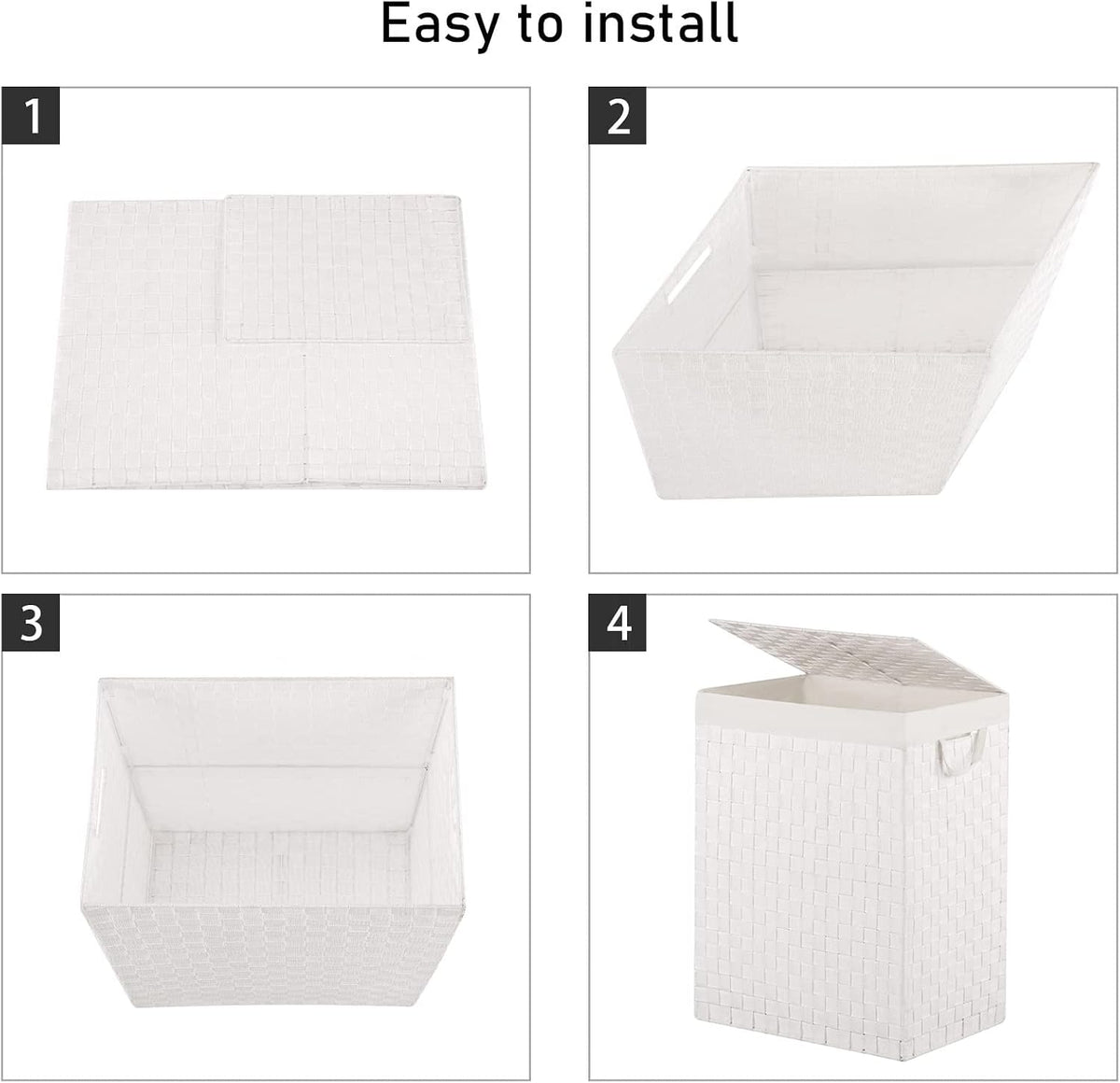 Handwoven Laundry Basket Hamper with Removable Liner Bag and Lid