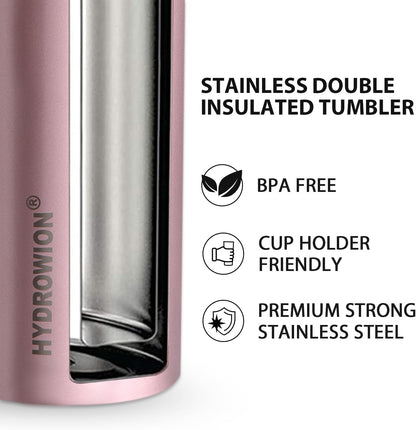 Triple-Insulated Tumblers - Stainless Steel with Lid and Straw, 12 oz Water Bottle, Stainless Steel Cups, Coffee Travel Mug for Home & Office