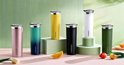 Triple-Insulated Tumblers - Stainless Steel with Lid and Straw, 12 oz Water Bottle, Stainless Steel Cups, Coffee Travel Mug for Home & Office