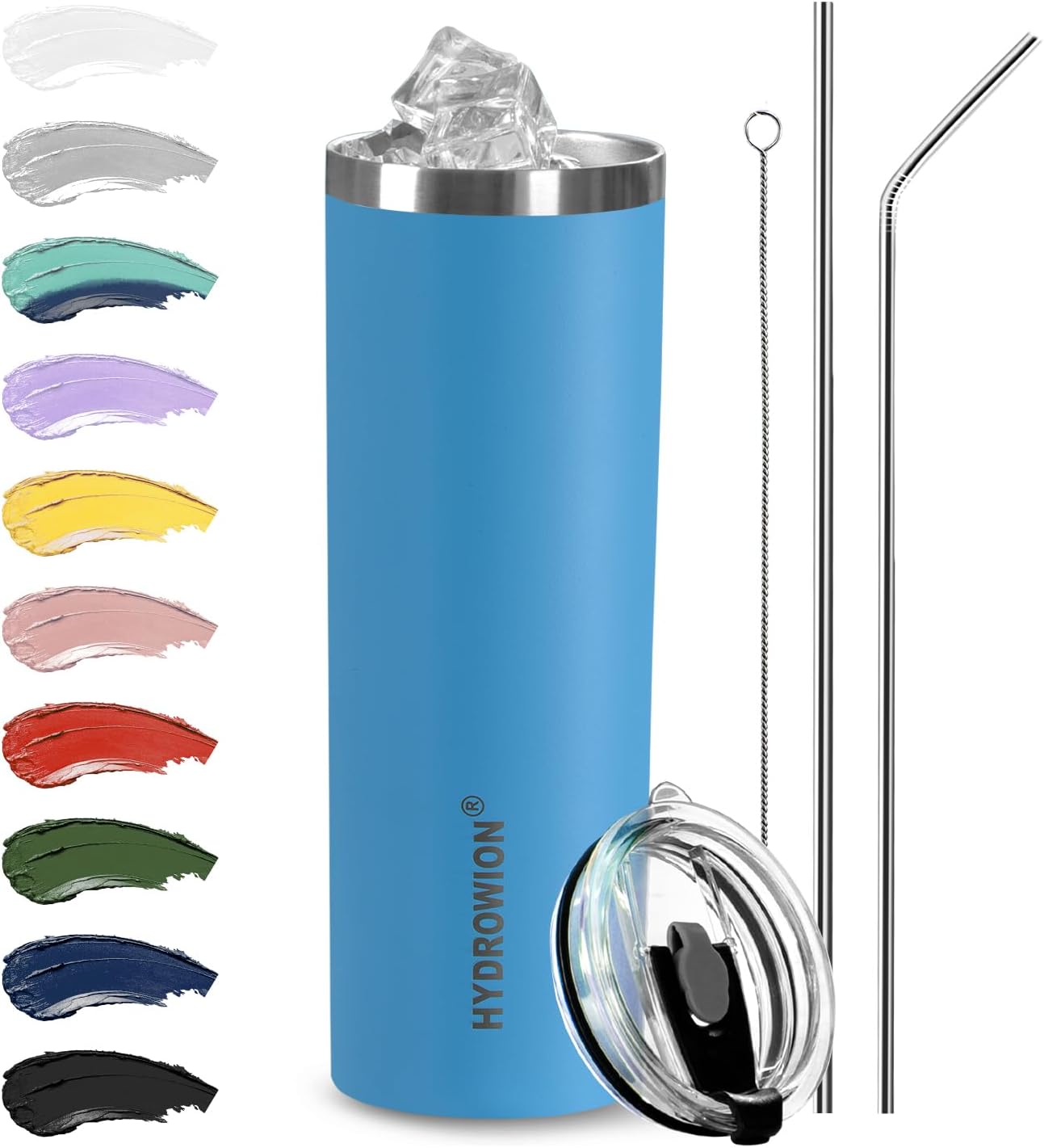 Triple-Insulated Tumblers - Stainless Steel with Lid and Straw, 12 oz Water Bottle, Stainless Steel Cups, Coffee Travel Mug for Home & Office