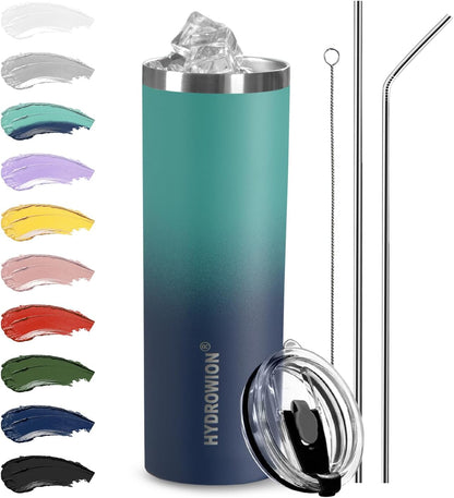 Triple-Insulated Tumblers - Stainless Steel with Lid and Straw, 12 oz Water Bottle, Stainless Steel Cups, Coffee Travel Mug for Home & Office