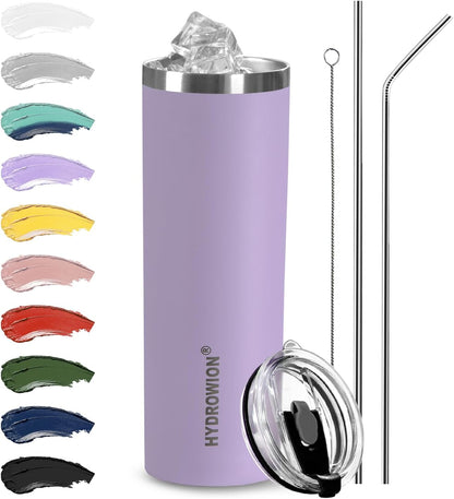 Triple-Insulated Tumblers - Stainless Steel with Lid and Straw, 12 oz Water Bottle, Stainless Steel Cups, Coffee Travel Mug for Home & Office