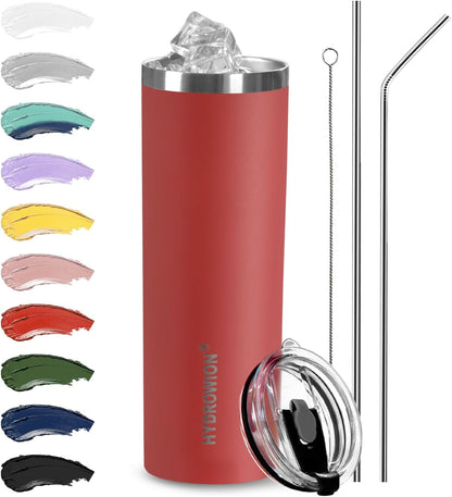 Triple-Insulated Tumblers - Stainless Steel with Lid and Straw, 12 oz Water Bottle, Stainless Steel Cups, Coffee Travel Mug for Home & Office