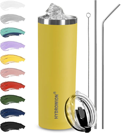 Triple-Insulated Tumblers - Stainless Steel with Lid and Straw, 12 oz Water Bottle, Stainless Steel Cups, Coffee Travel Mug for Home & Office