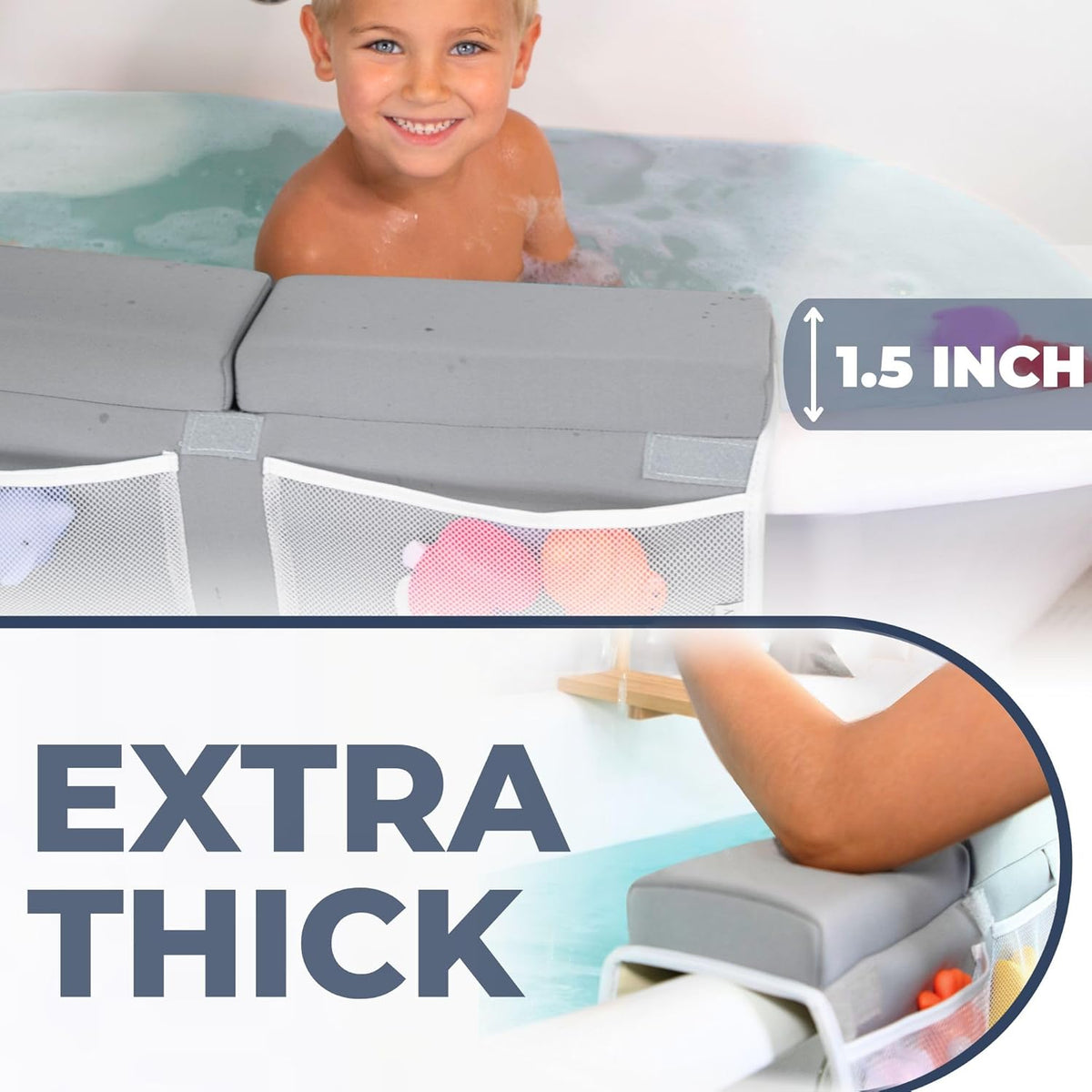 Bath Kneeler and Elbow Rest Pad (Grey) and Teddy Diaper Caddy with Changing Pad (Taupe) Bundle