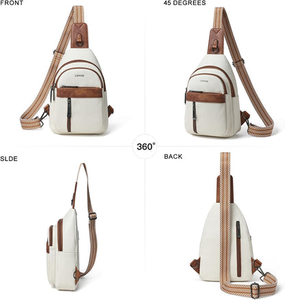 7L Sling Bag For Women Men Backpack Fanny Pack Crossbody Chest Travel Shoulder Belt Bags Purse Handbag PU Leather