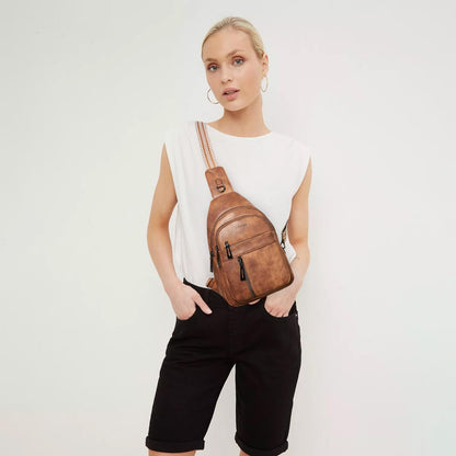 7L Sling Bag For Women Men Backpack Fanny Pack Crossbody Chest Travel Shoulder Belt Bags Purse Handbag PU Leather